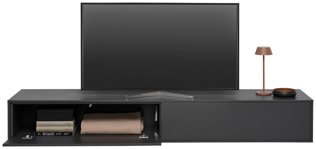 TV-ELEMENT Graphitfarben  179,1/26/40 cm  - Graphitfarben, Design, Holzwerkstoff (179,1/26/40cm) - home24