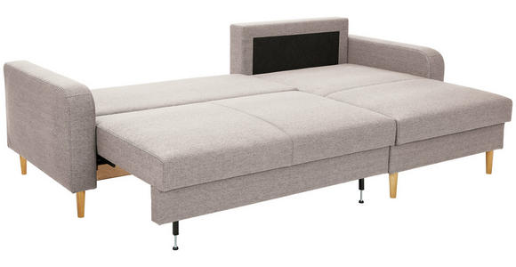 ECKSOFA in Flachgewebe Naturfarben - Eiche Wotan/Naturfarben, KONVENTIONELL, Holz/Textil (255/157cm) - Carryhome