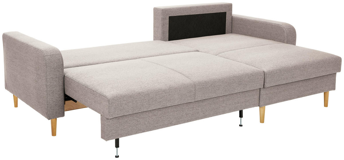 ECKSOFA in Flachgewebe Naturfarben  - Eiche Wotan/Naturfarben, Konventionell, Holz/Textil (255/157cm) - Carryhome