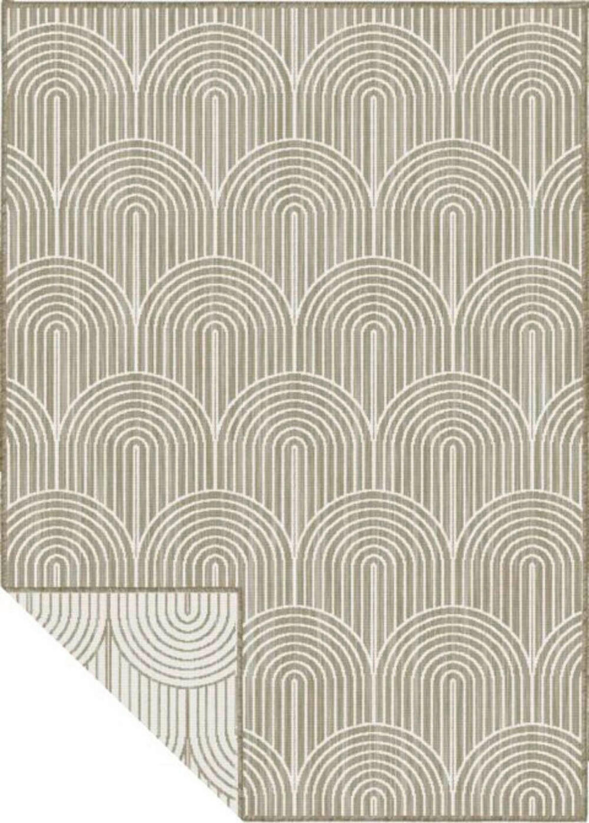 OUTDOORTEPPICH 80/150 cm Pangli Weiß, Cappuccino  - Weiß/Cappuccino, Design, Kunststoff (80/150cm)