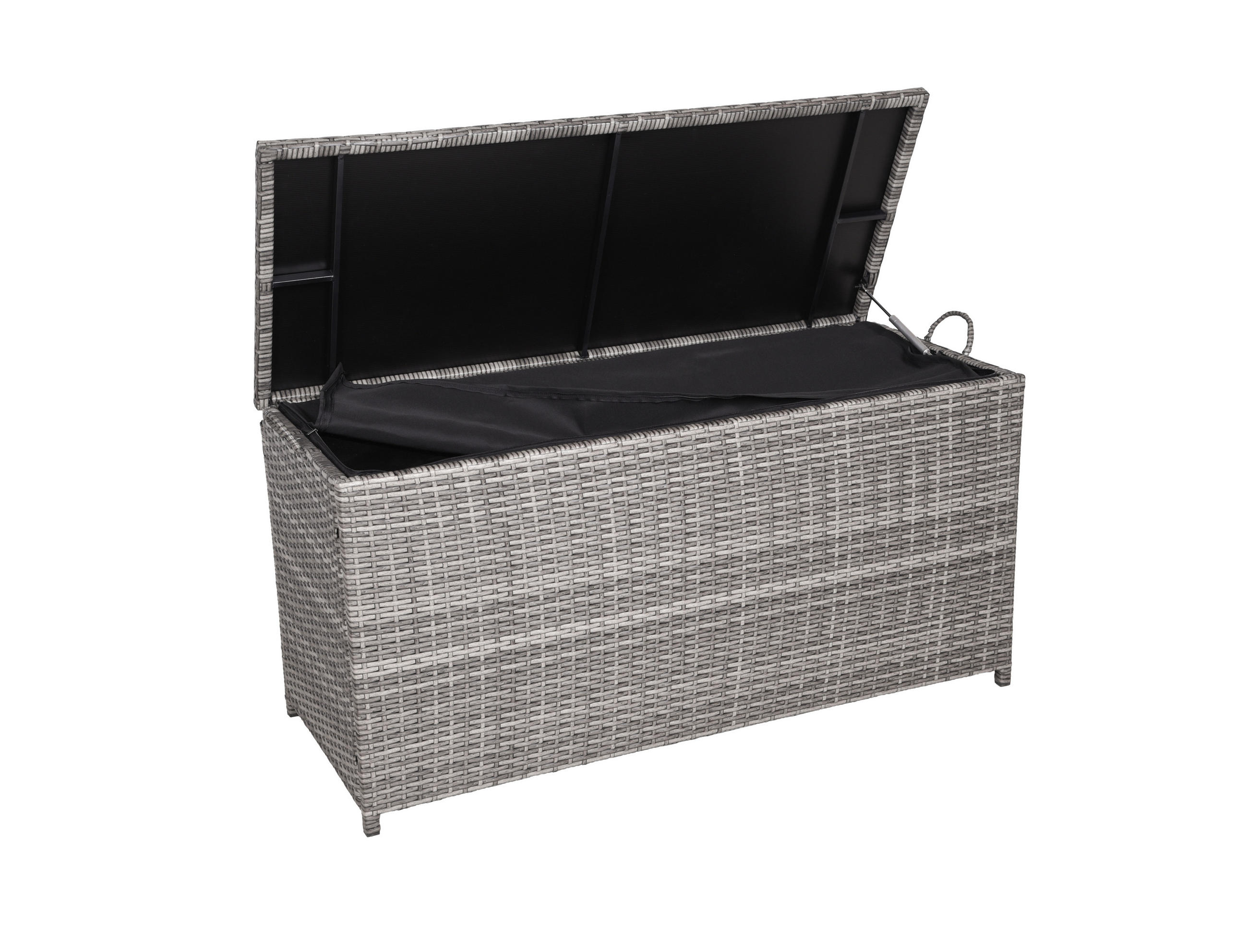 KISSENBOX 50/60/120 cm  - Schwarz/Grau, Basics, Kunststoff/Metall (50/60/120cm) - Gardenson