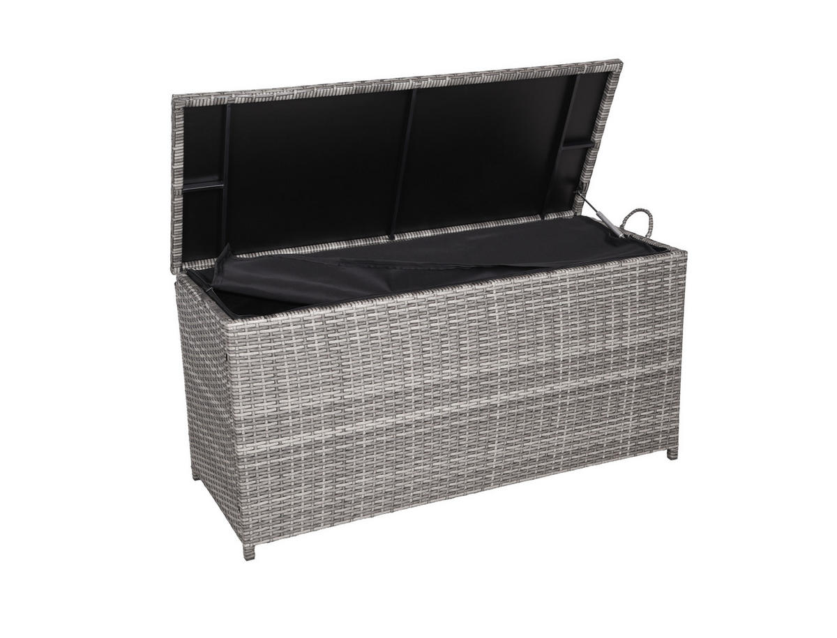 KISSENBOX 50/60/120 cm  - Schwarz/Grau, Basics, Kunststoff/Metall (50/60/120cm) - Gardenson