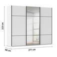 SCHWEBETÜRENSCHRANK 271/223/68 cm 3-türig Weiß  - Schwarz/Weiß, KONVENTIONELL, Glas/Holzwerkstoff (271/223/68cm) - Novel
