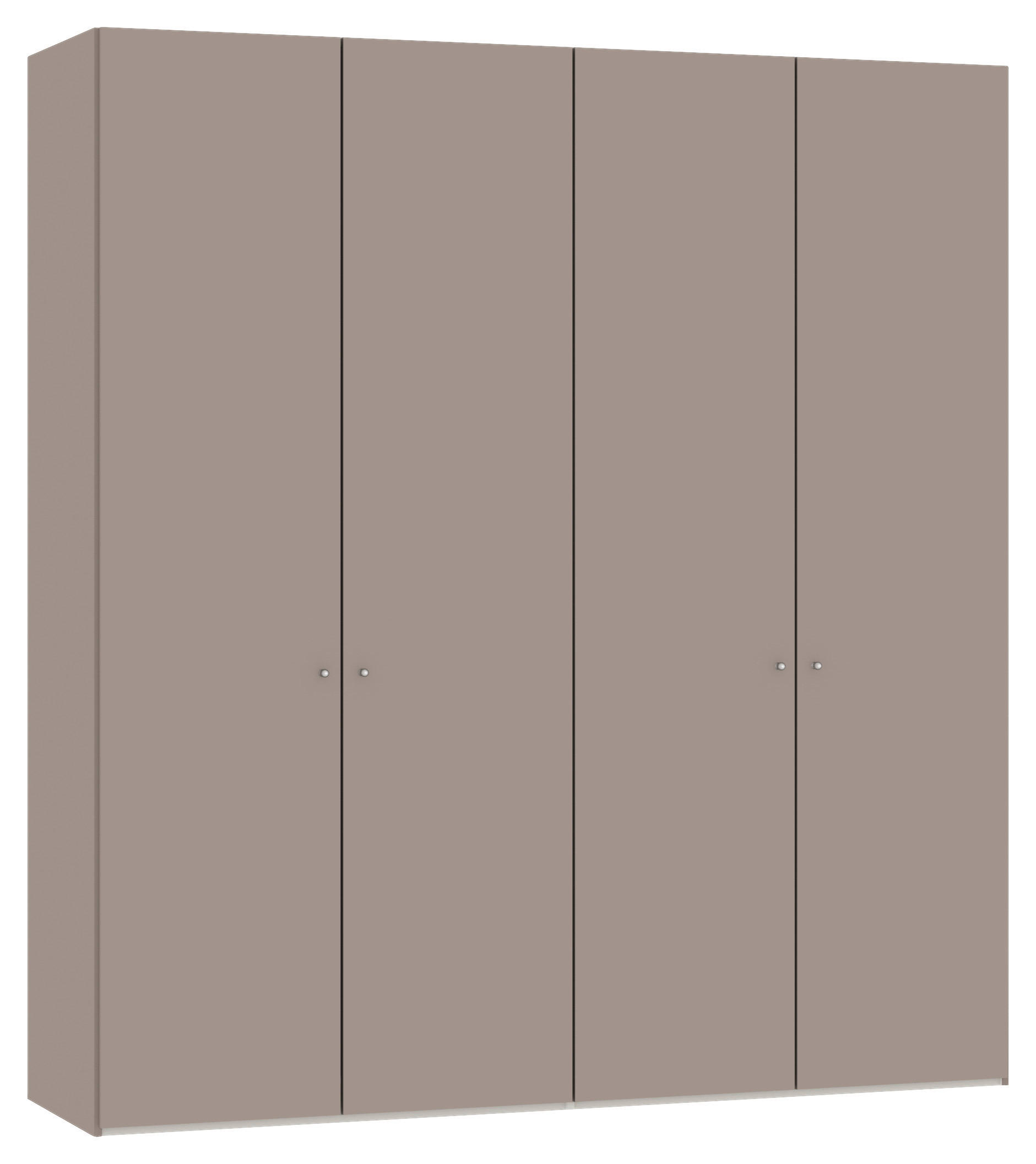 DREHTÜRENSCHRANK 203/220/59 cm 4-türig Hellbraun  - Hellbraun/Silberfarben, Design, Holzwerkstoff/Metall (203/220/59cm) - Jutzler
