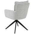 ARMLEHNSTUHL  in Eisen Leinenoptik  - Beige/Schwarz, Design, Textil/Metall (61/90/67cm) - Novel