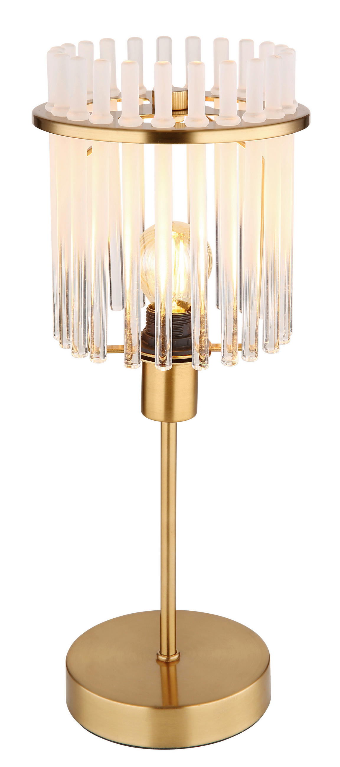 TISCHLEUCHTE - Klar/Goldfarben, Konventionell, Glas/Textil (15/37,5cm) - Globo
