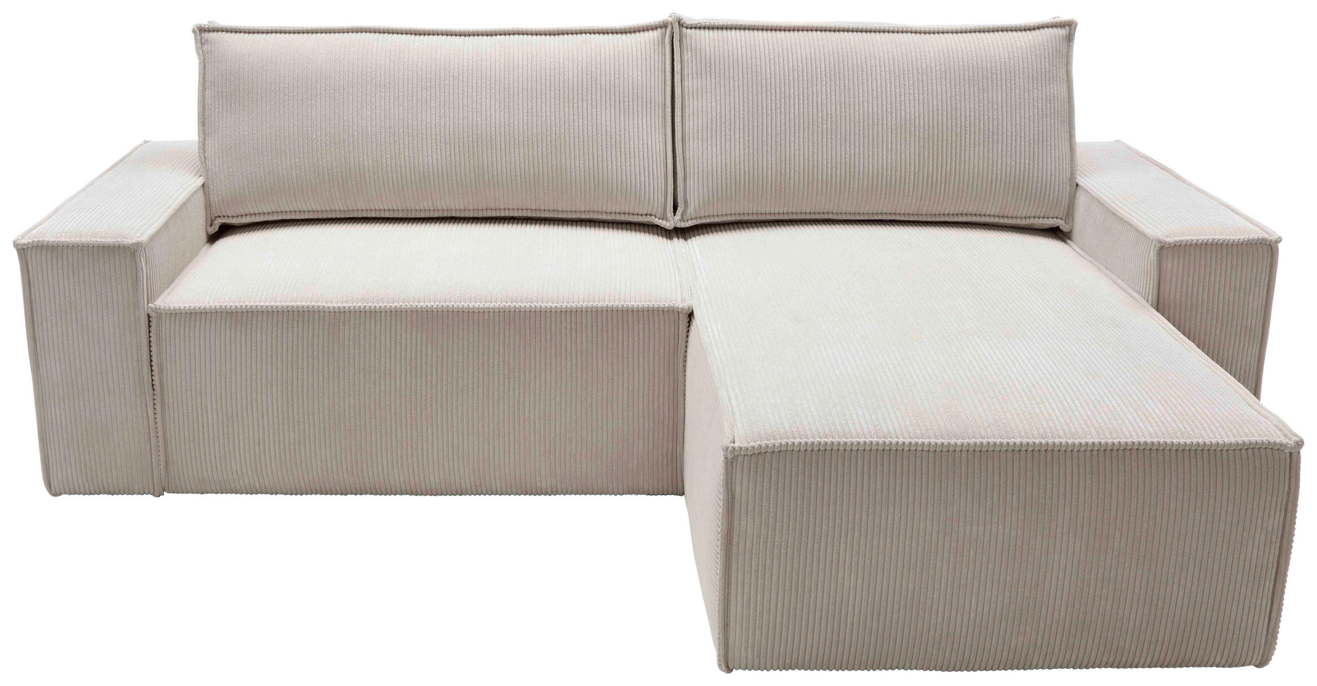 ECKSCHLAFSOFA  mit Armlehnen seitenverkehrt montierbar Samt Beige  - Beige/Schwarz, KONVENTIONELL, Holz/Kunststoff (251/170cm) - MID.YOU