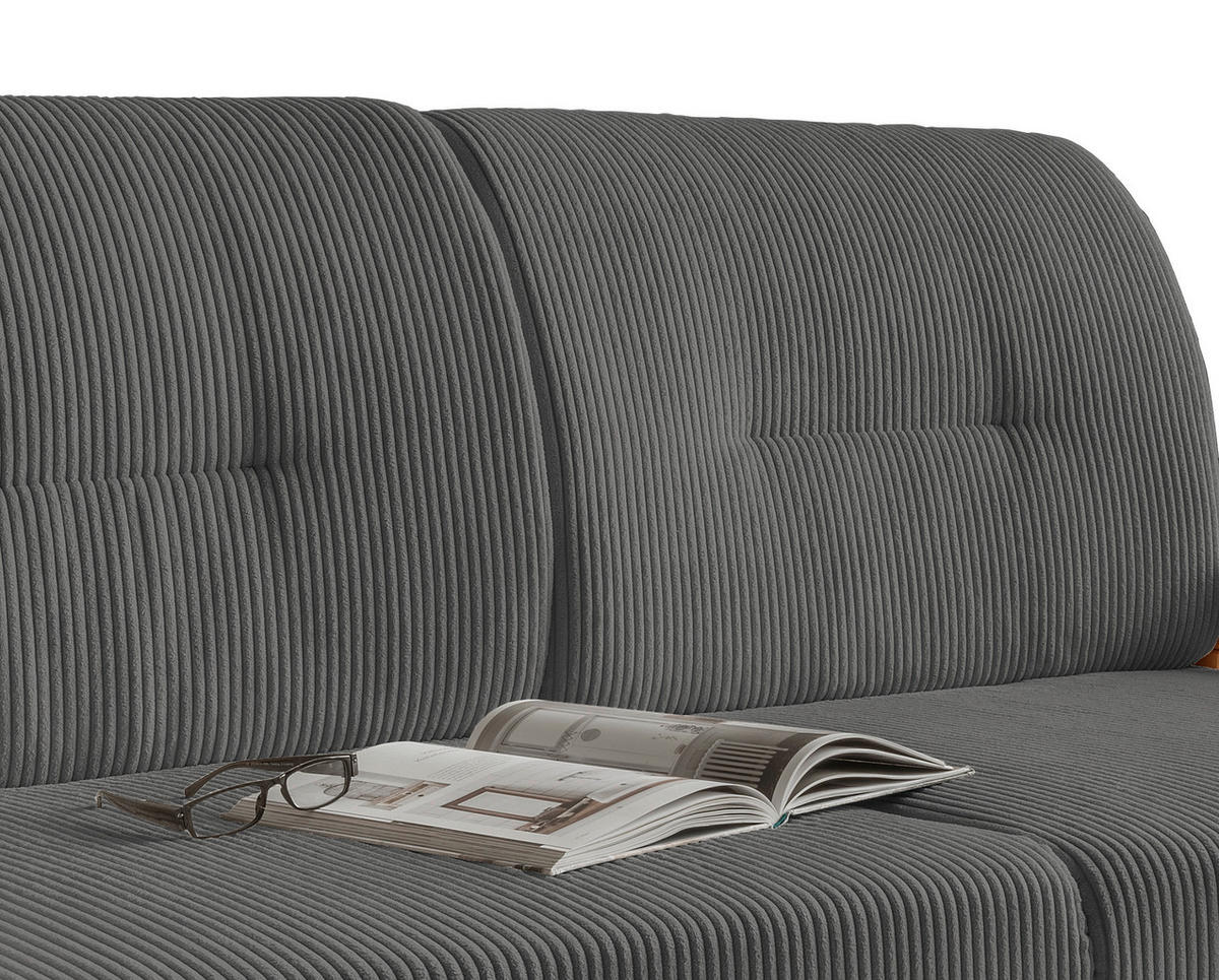 SCHLAFSOFA in Textil Grau, Naturfarben  - Naturfarben/Grau, Modern, Holz/Textil (154/88/90cm) - Livetastic