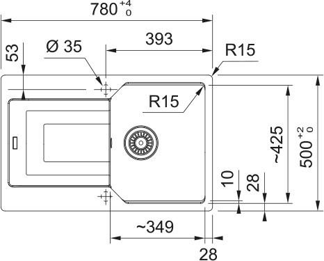 SPÜLE 114.0682.564  - Graphitfarben, Basics, Stein (75/50/22cm) - Franke