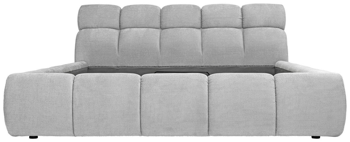 POLSTERBETT Bettkasten, Lattenrost 180/200 cm  in Silberfarben  - Silberfarben/Schwarz, Design, Holz/Kunststoff (180/200cm) - Esposa
