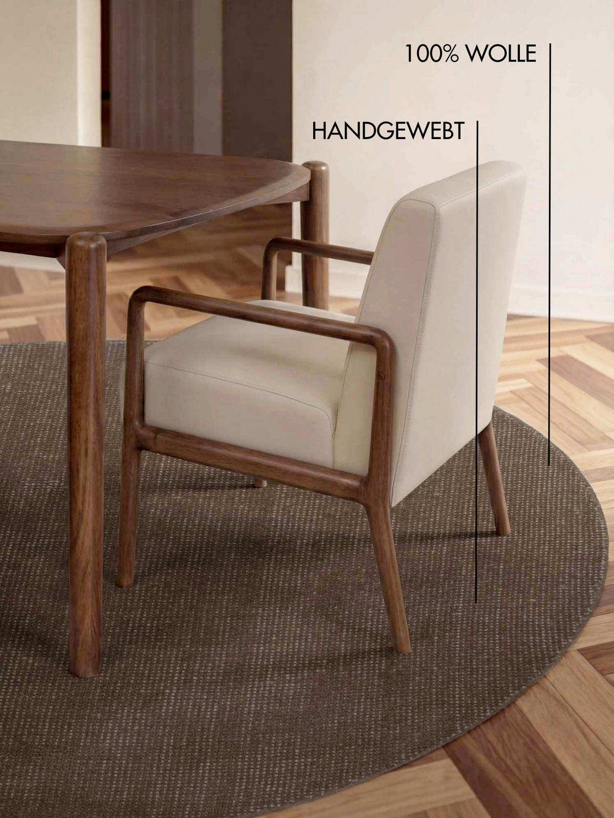 WOLLTEPPICH 200 cm Greenwich Braun rund  - Braun, Basics, Textil (200cm) - Ted Baker