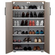 SCHUHSCHRANK 80/120/38 cm  - Eichefarben/Silberfarben, Basics, Holzwerkstoff/Kunststoff (80/120/38cm) - Moderano