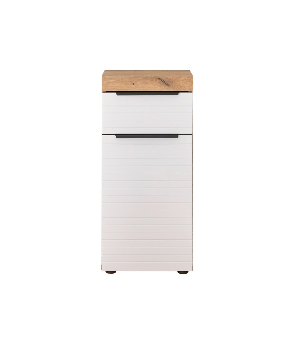 MIDISCHRANK 36/79/31 cm  - Weiss/Eichefarben, Basics, Holzwerkstoff/Kunststoff (36/79/31cm) - MID.YOU