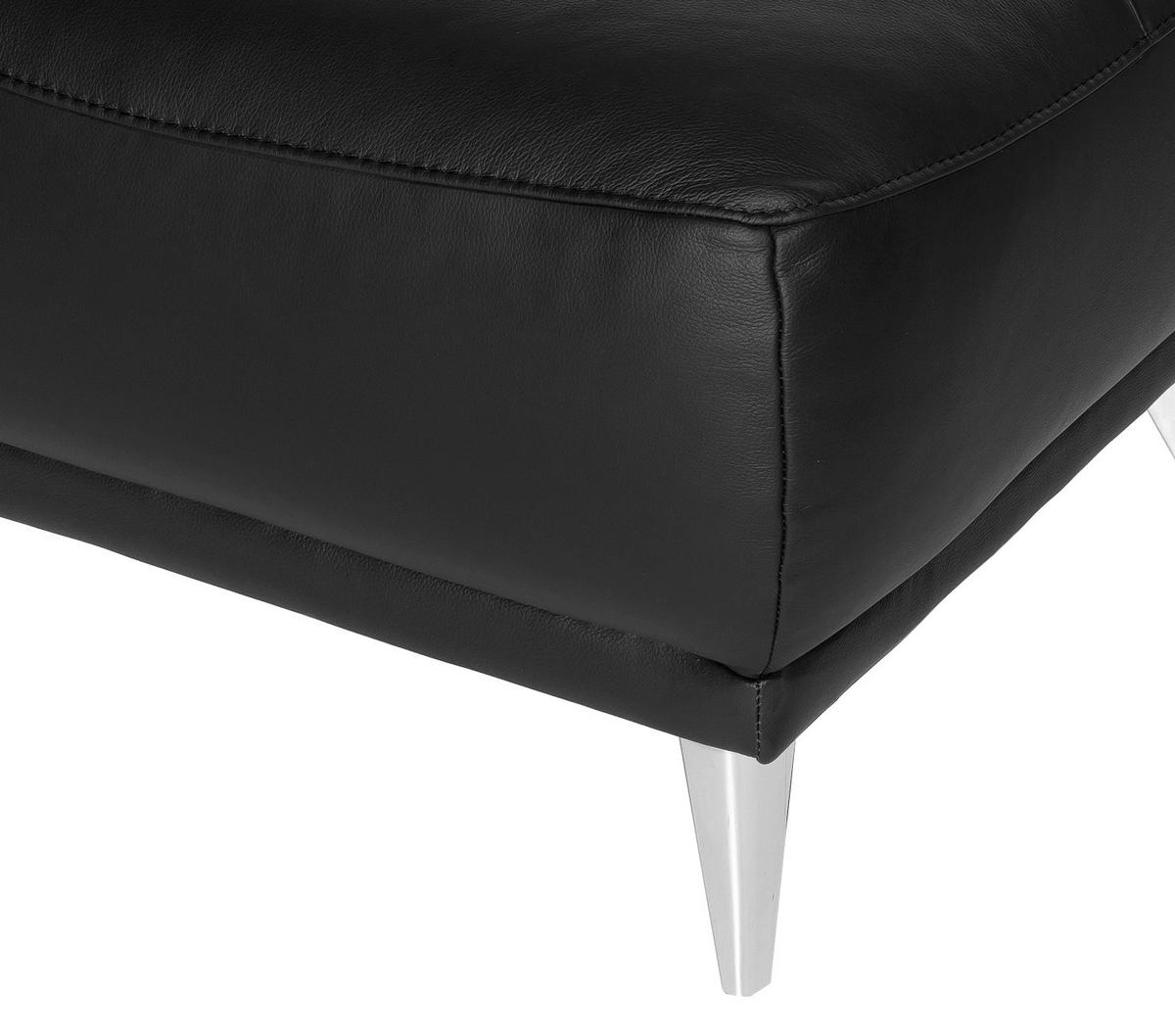 HOCKER in Textil Schwarz  - Chromfarben/Schwarz, Modern, Textil/Metall (65/46/65cm) - MID.YOU