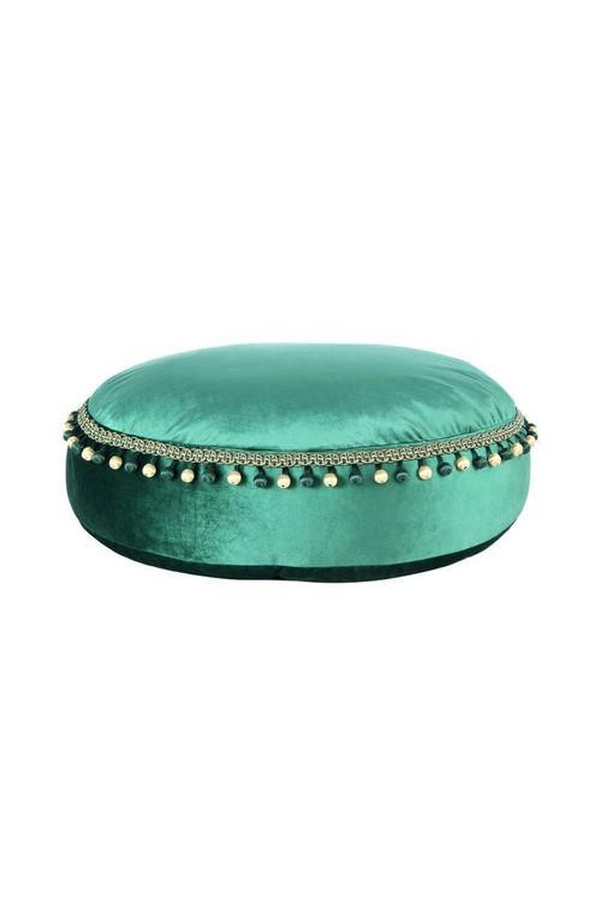 POUF Samt 65/25/65 cm  - Grün, LIFESTYLE, Textil (65/25/65cm) - Kayoom