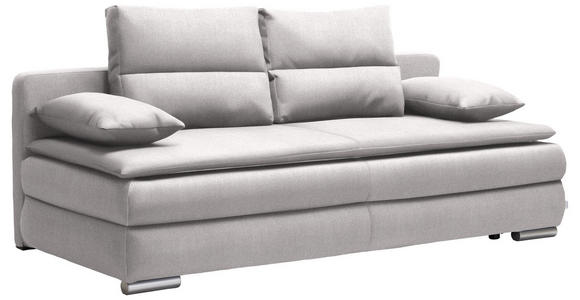 SCHLAFSOFA in Webstoff Silberfarben  - Silberfarben, KONVENTIONELL, Kunststoff/Textil (207/94/90cm) - Venda