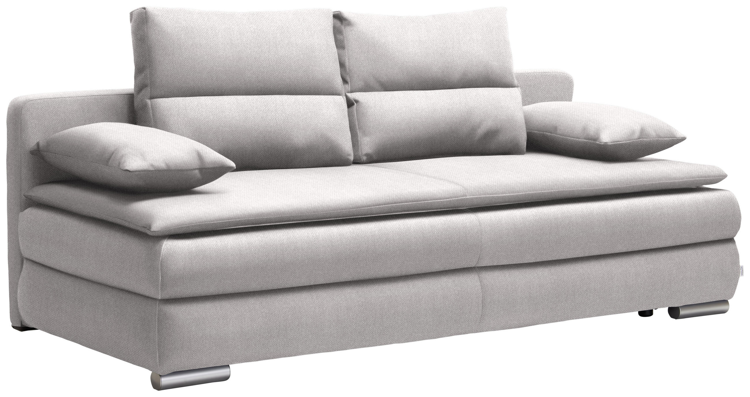 SCHLAFSOFA Webstoff Silberfarben  - Silberfarben, KONVENTIONELL, Kunststoff/Textil (207/94/90cm) - Livetastic