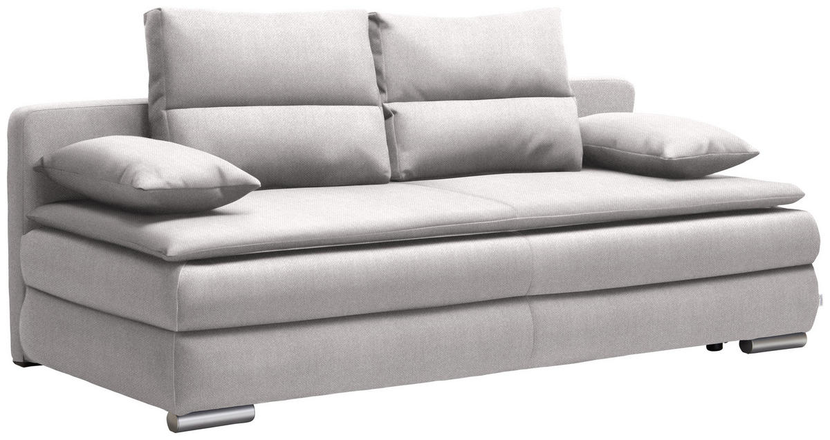 SCHLAFSOFA in Webstoff Silberfarben  - Silberfarben, KONVENTIONELL, Kunststoff/Textil (207/94/90cm) - Venda