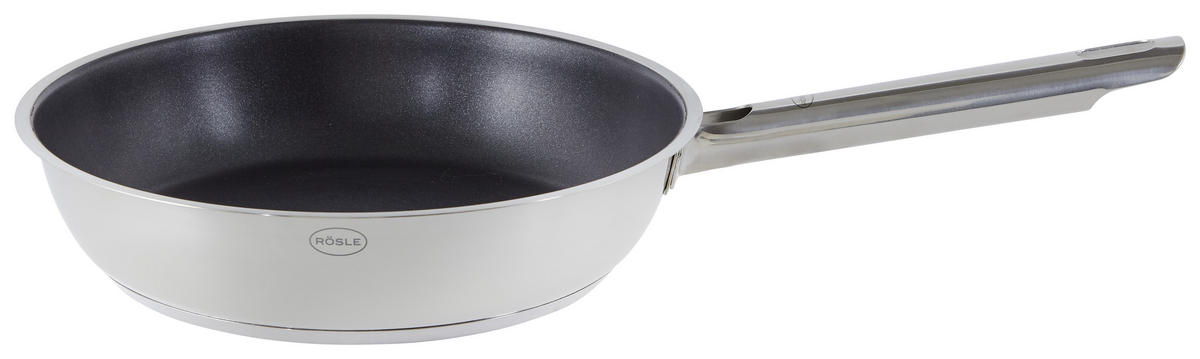 BRATPFANNE ELEGANCE 24 cm  - Edelstahlfarben/Schwarz, KONVENTIONELL, Metall (24cm) - Rösle