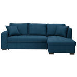ECKSOFA in Webstoff Blau  238/158 cm  - Blau/Schwarz, Design, Kunststoff/Textil (238/158cm) - Xora