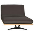 OTTOMANE Palermo in Echtleder Dunkelbraun  - Dunkelbraun/Beige, Design, Leder/Holz (114/92/165-218cm) - Dieter Knoll