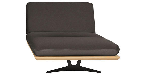 OTTOMANE Palermo in Echtleder Dunkelbraun  - Dunkelbraun/Beige, Design, Leder/Holz (114/92/165-218cm) - Dieter Knoll