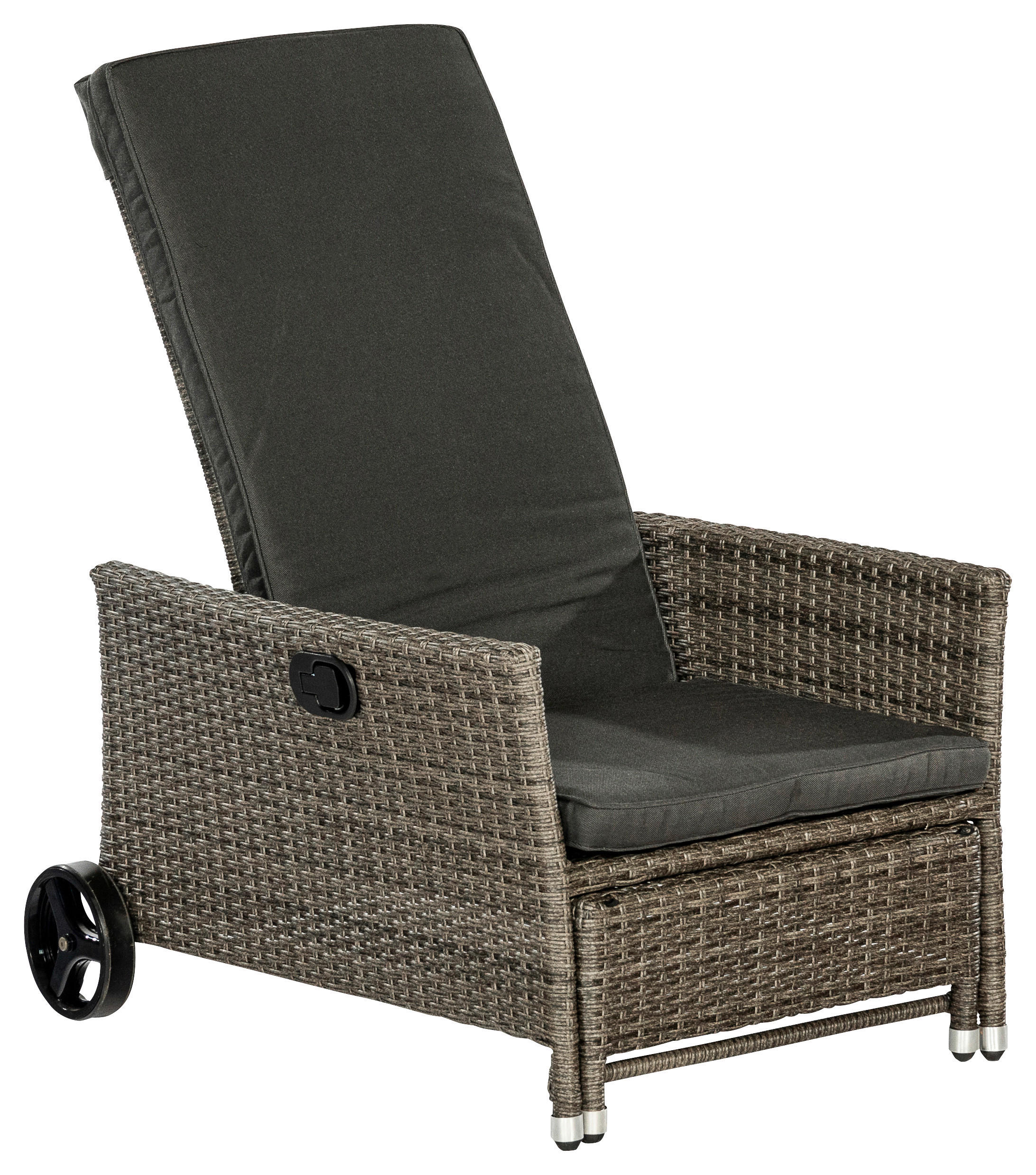 GARTENLIEGE 68/105/175 cm  - Dunkelgrau/Grau, KONVENTIONELL, Kunststoff/Textil (68/105/175cm) - Gardenson