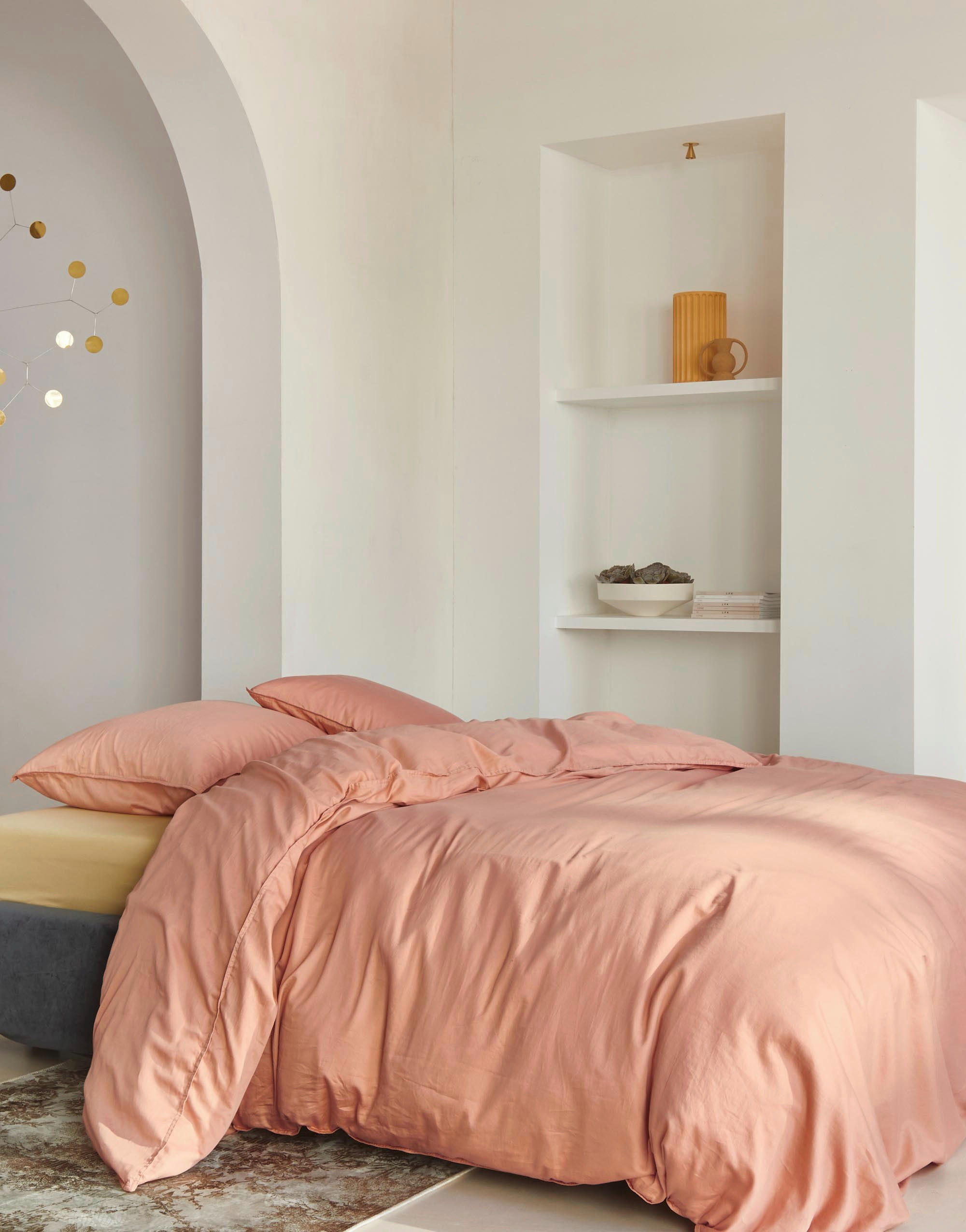 Thumbnail - Essenza Bettwäsche Minte, Dunkelorange, Textil, Uni, 155x220 cm, Schlaftextilien, Bettwäsche, Bettwäsche, Übergrößen-Bet...