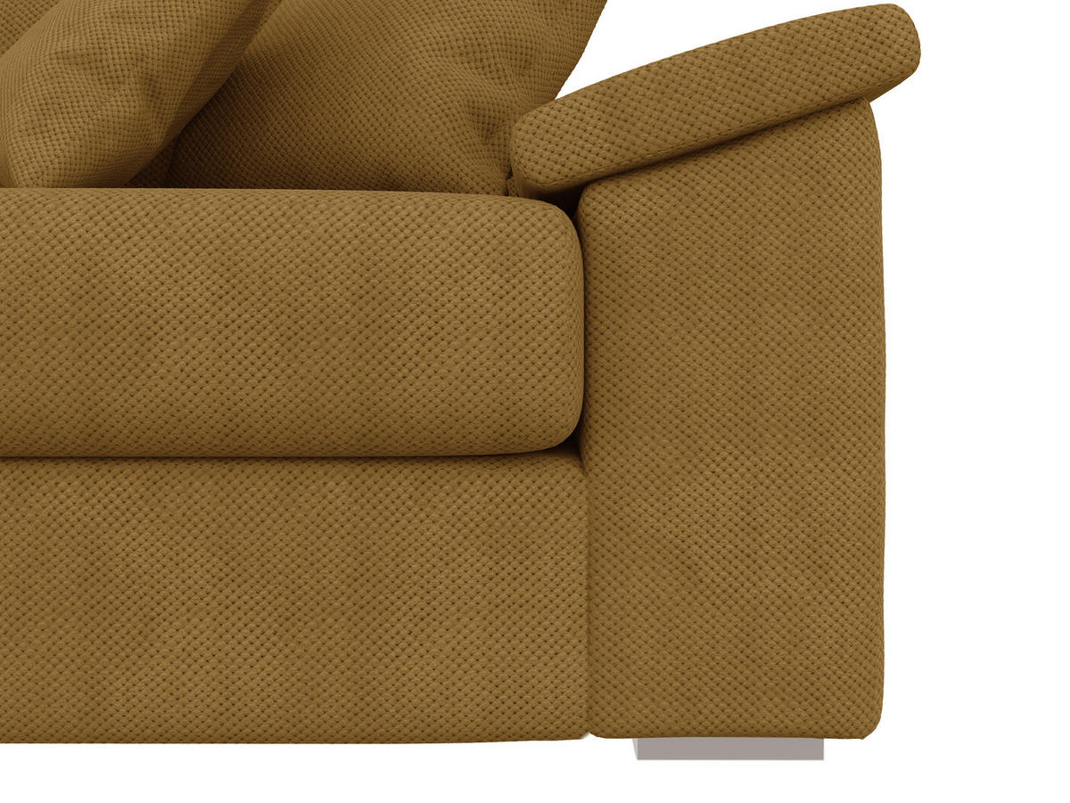 BIGSOFA TERMINI Velours, Webstoff Gelb  - Gelb/Beige, Design, Holz/Textil (260/98/123cm) - MID.YOU