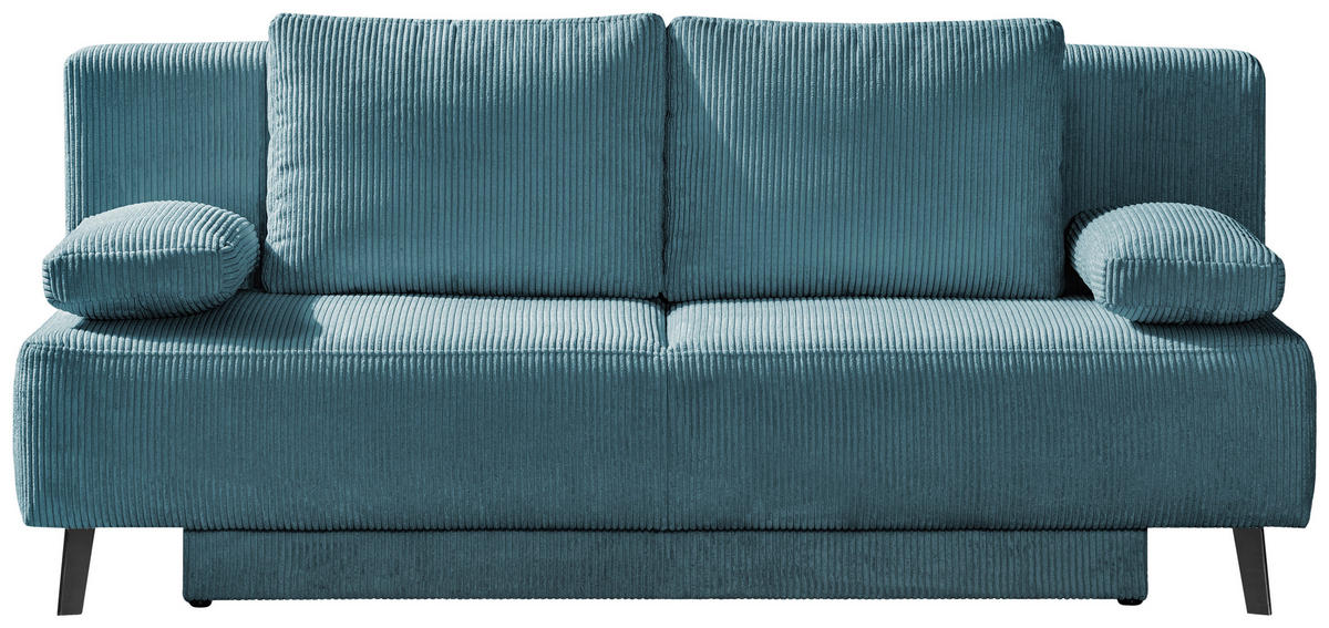 KANAPÉÁGY textil olajkék  - olajkék/fekete, Modern, textil/fém (193/85/88cm) - Novel