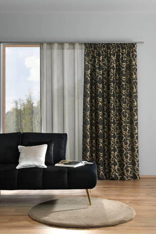 DEKOSTOFF per lfm halbtransparent  - Taupe, KONVENTIONELL, Textil (160cm) - Esposa