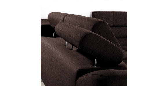 ECKSOFA in Webstoff Dunkelbraun  - Dunkelbraun, Design, Textil/Metall (280/235cm) - Hom`in