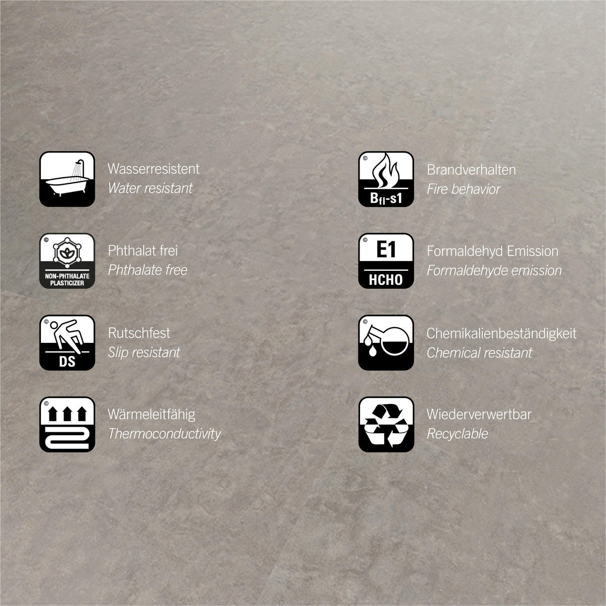 DESIGNBODEN Stone 4.2  per  m² - Greige, Basics, Kunststoff (60.5/30.48/0.42cm)