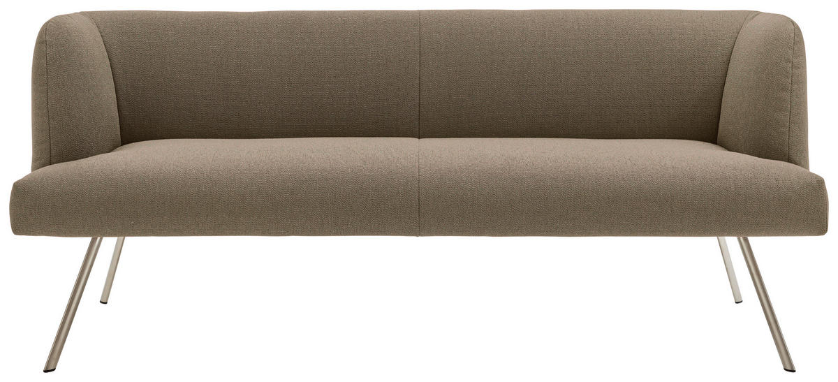 SITZBANK 200/87/64 cm Webstoff Edelstahlfarben, Fango  - Edelstahlfarben/Fango, Design, Textil/Metall (200/87/64cm) - Venjakob