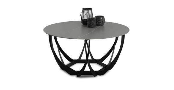 COUCHTISCH 80/80/40 cm rund Grau, Schwarz  - Schwarz/Grau, Basics, Stein/Metall (80/80/40cm) - Xora