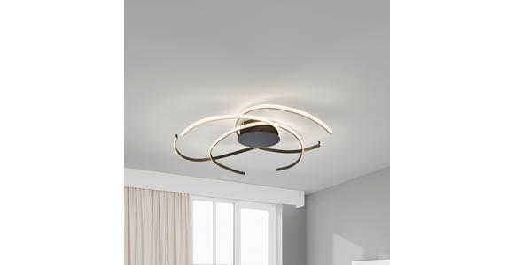 LED-DECKENLEUCHTE 98/25 cm   - Schwarz, Design, Kunststoff/Metall (98/25cm) - Novel