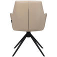 ARMLEHNSTUHL  in Eisen Echtleder pigmentiert  - Taupe/Schwarz, Design, Leder/Metall (60/87,5/63,5cm) - Novel