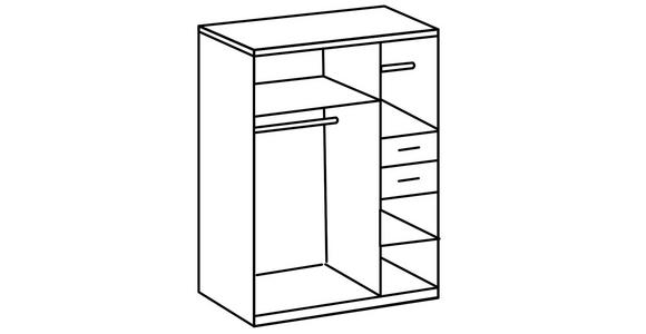 DREHTÜRENSCHRANK  in Grau, Weiß, Sahara  - Schwarz/Weiß, Design, Holzwerkstoff/Kunststoff (135/198/58cm) - Carryhome