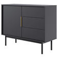 HIGHBOARD Schwarz  - Goldfarben/Schwarz, Design, Holzwerkstoff/Metall (104/82/39cm) - Xora