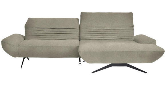 ECKSOFA  in Teddystoff Graubraun  280/170-195 cm  - Graubraun/Schwarz, Design, Textil/Metall (280/170-195cm) - Dieter Knoll