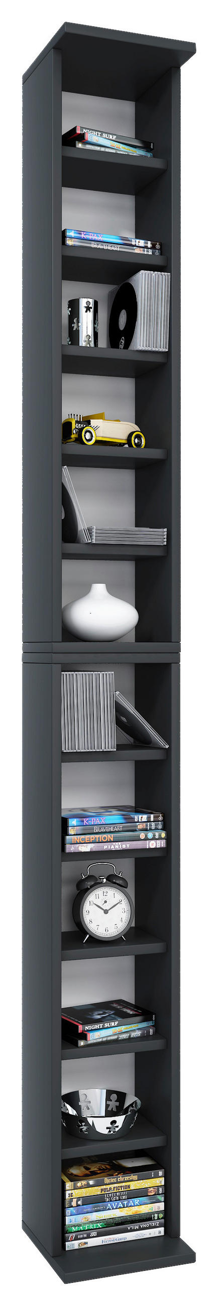 CD-REGAL Schwarz  - Schwarz, Basics, Holzwerkstoff (21/183/20cm) - MID.YOU