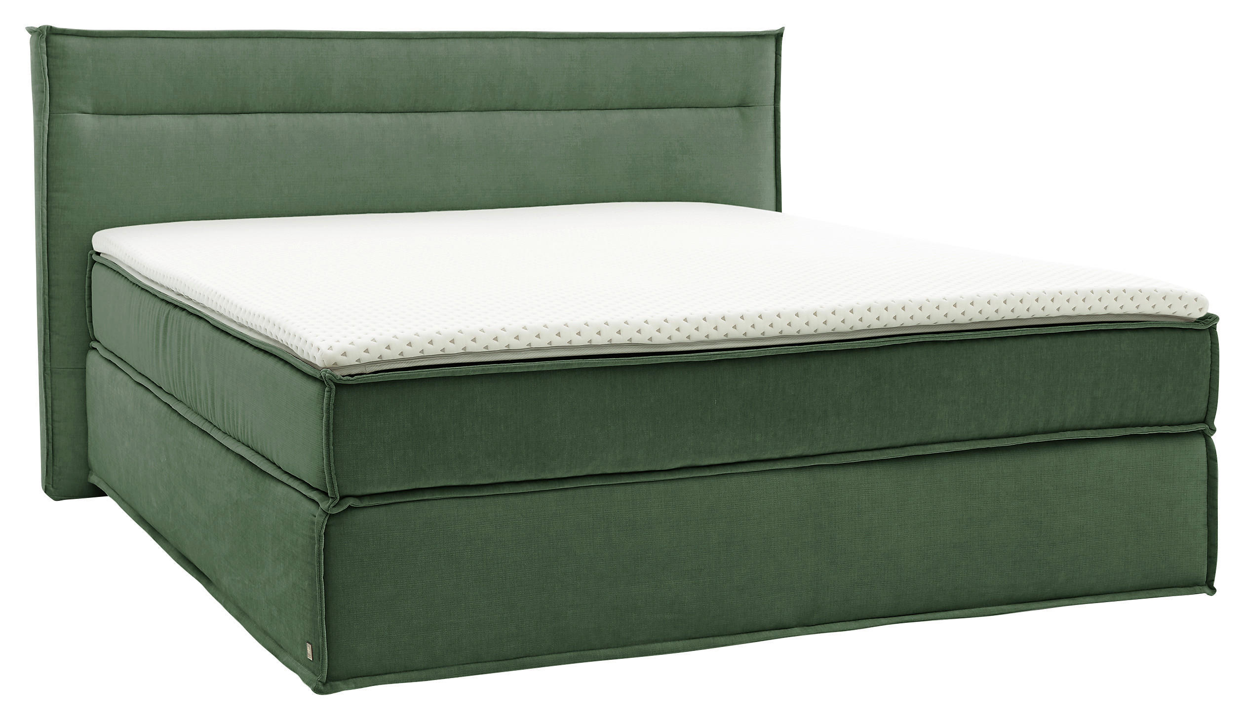 BOXSPRINGBETT 180/200 cm  in Dunkelgrün  - Dunkelgrün/Schwarz, Design, Textil (180/200cm) - Musterring