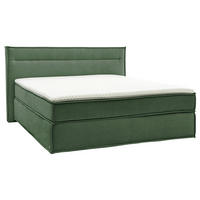 BOXSPRINGBETT 180/200 cm  in Dunkelgrün  - Dunkelgrün/Schwarz, Design, Textil (180/200cm) - Musterring