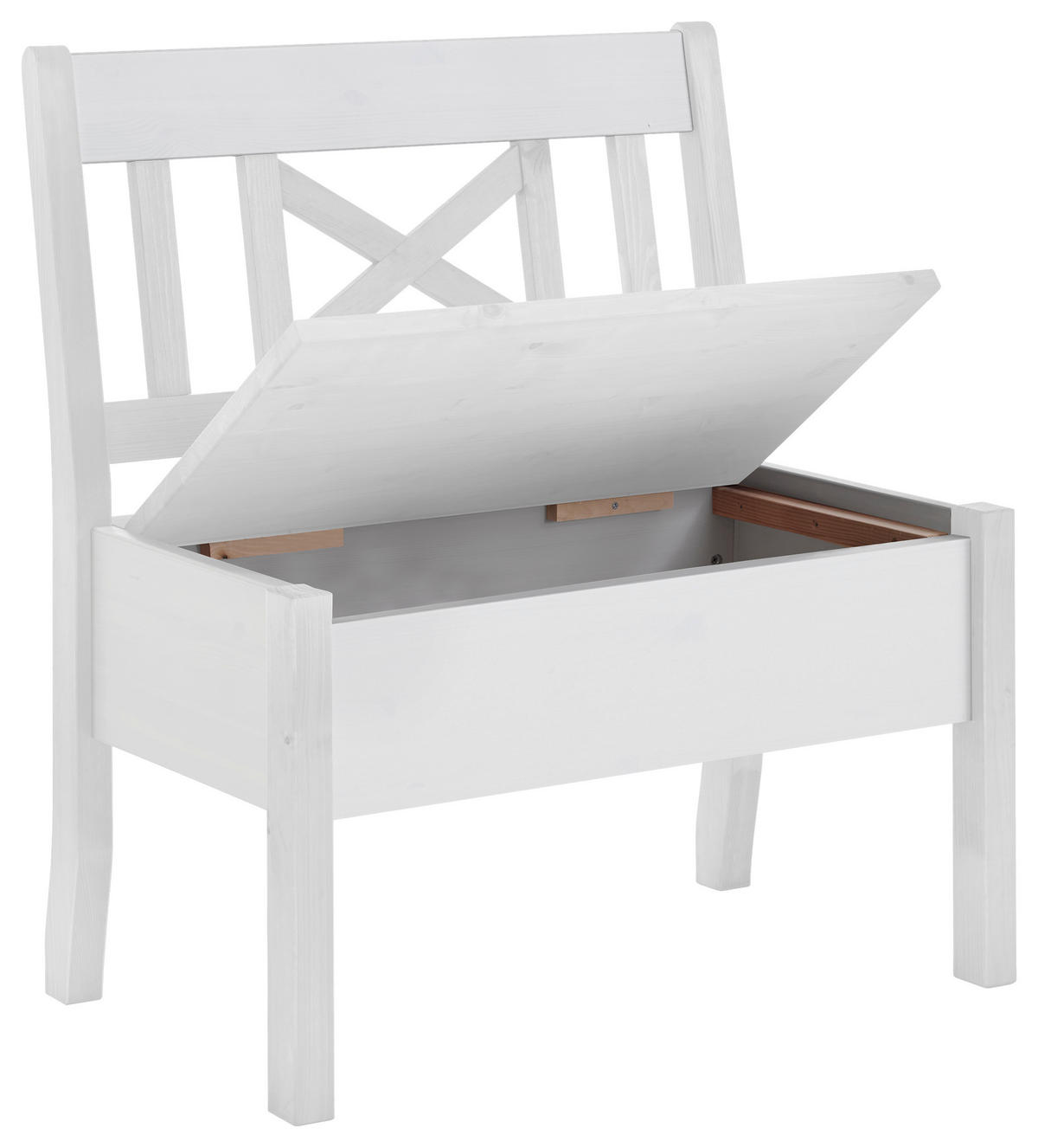 SITZBANK 84/93/58 cm Weiß Kiefer massiv  - Weiß, ROMANTIK / LANDHAUS, Holz (84/93/58cm) - Boxxx