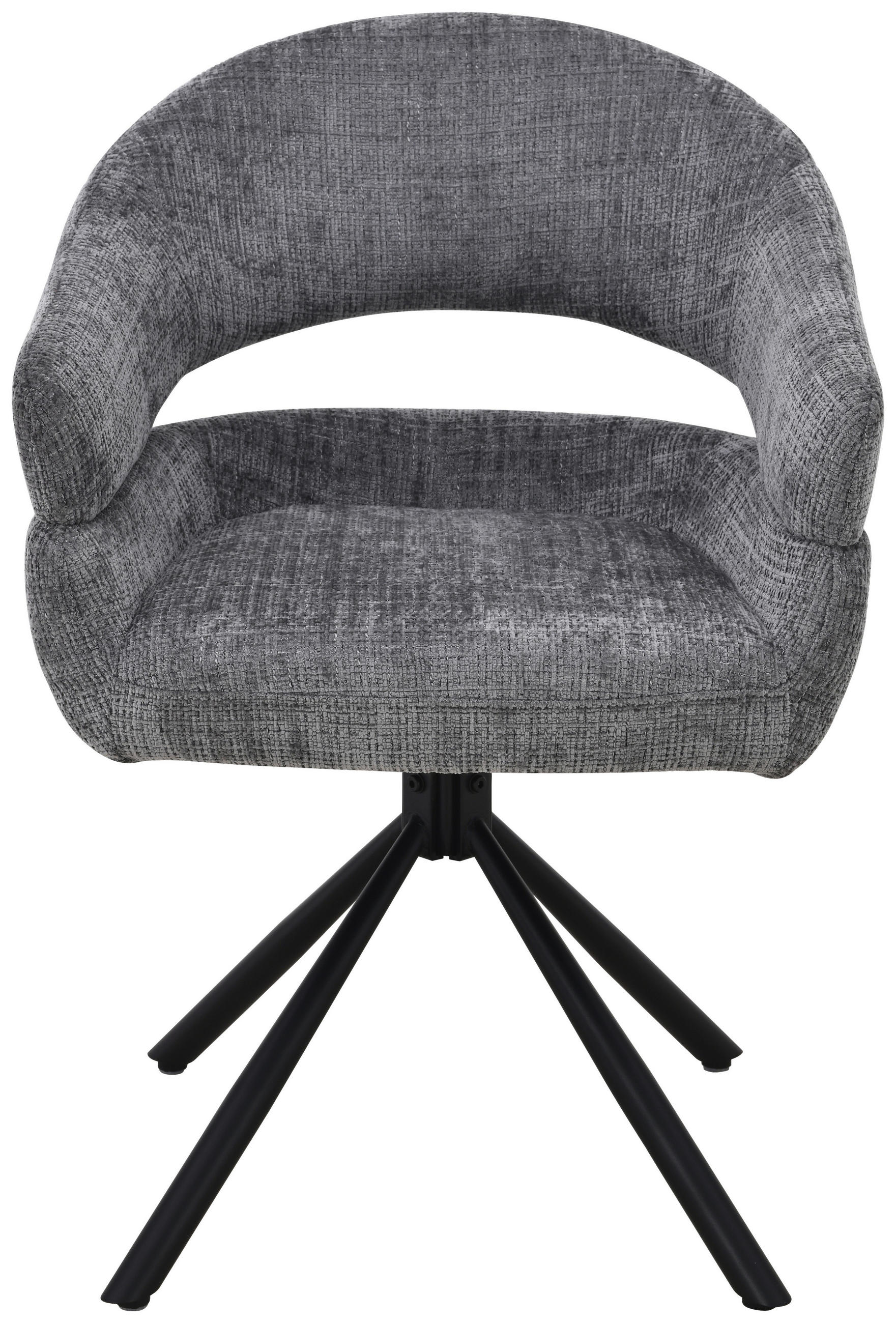 ARMLEHNSTUHL  Sitzfläche 360° drehbar Chenille  Grau  - Schwarz/Grau, MODERN, Holz/Textil (58/85/62cm) - Livetastic