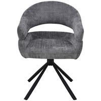 ARMLEHNSTUHL  Sitzfläche 360° drehbar Chenille  Grau  - Schwarz/Grau, MODERN, Holz/Textil (58/85/62cm) - Livetastic