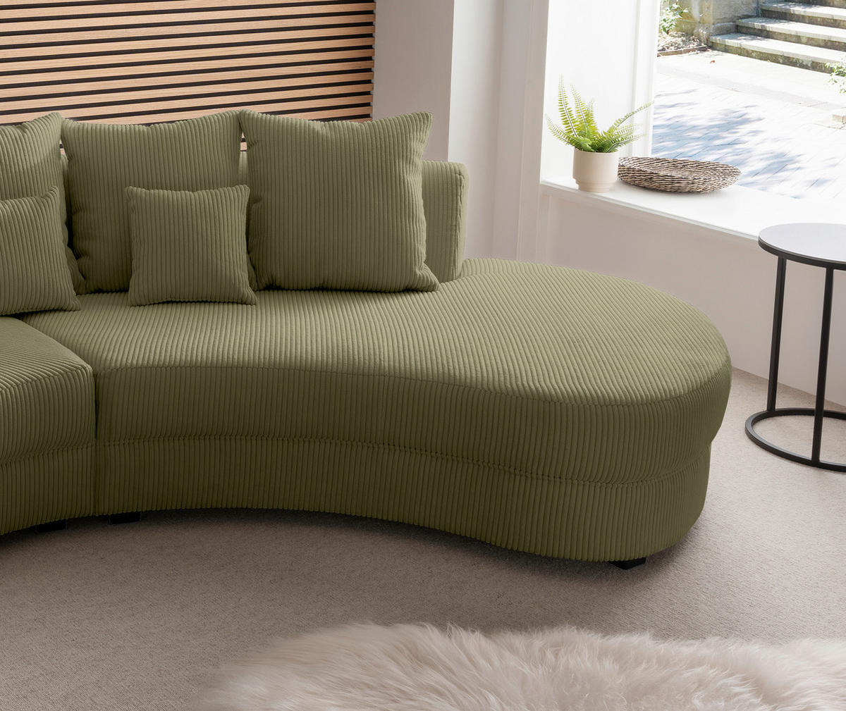SOFFA i textil olivgrön  - olivgrön/svart, Design, textil/plast (300/160cm) - Livetastic