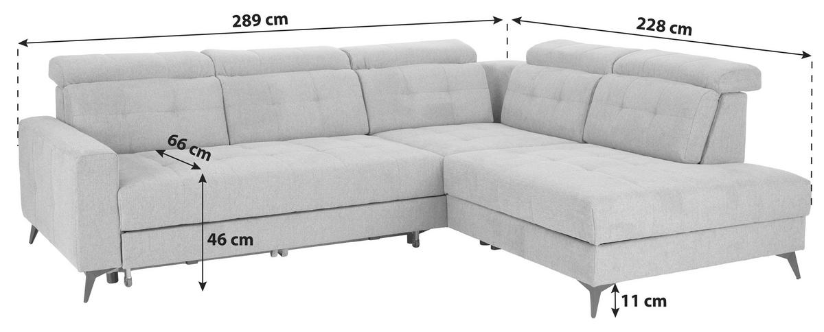 ECKSOFA BARLETTA NEW Beige Velours Bettkasten, Kopfteilverstellung, Sitztiefenverstellung, Liegefläche im Originalstoff  - Beige/Schwarz, ROMANTIK / LANDHAUS, Textil/Metall (289/228cm) - MID.YOU