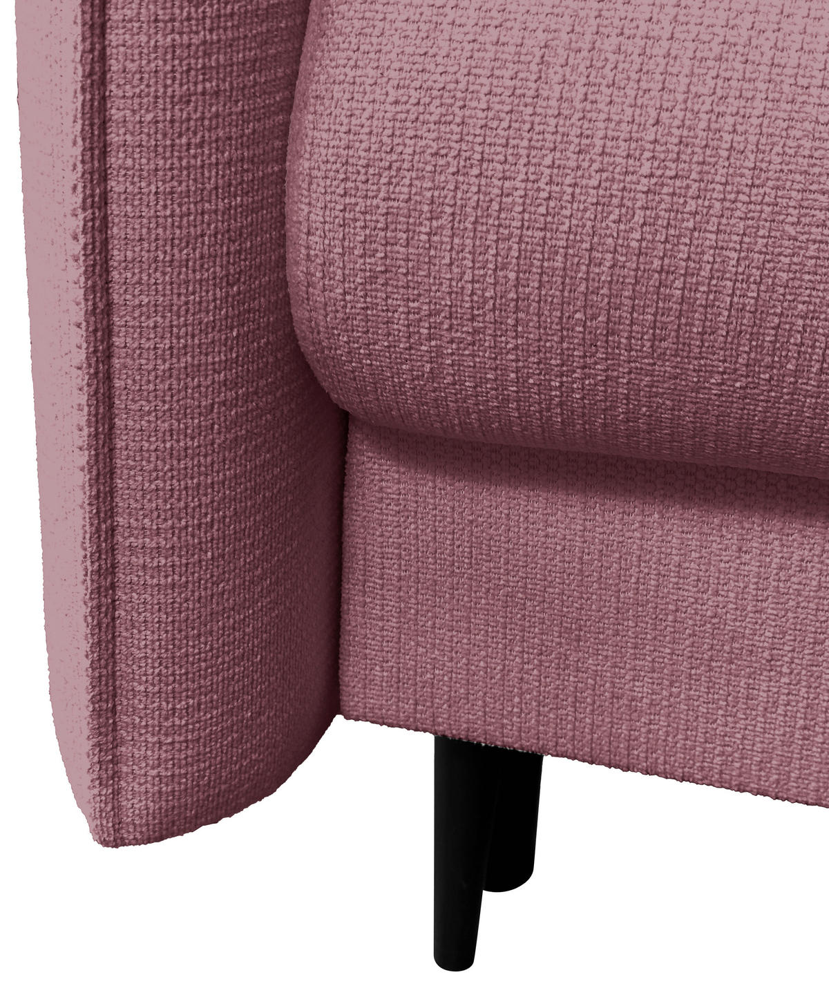SCHLAFSOFA in Webstoff Rosa  - Schwarz/Rosa, Design, Holz/Kunststoff (216/96/102cm) - MID.YOU