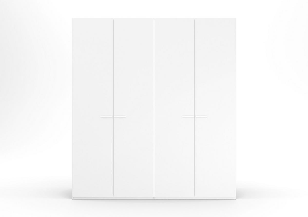 DREHTÜRENSCHRANK in Weiss  - Weiss, Trend, Glas/Holzwerkstoff (201/223/60cm) - Novel